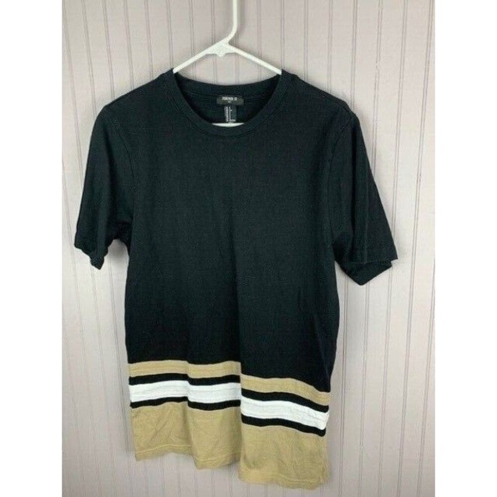 Forever 21 Size S Womens Long Knit Top Short Sleeve Black Beige White Crew